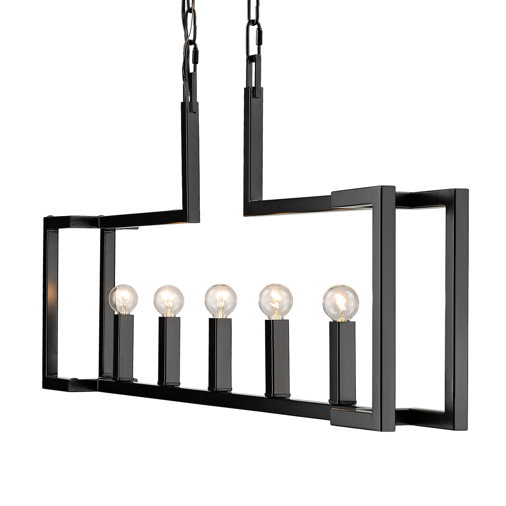 Golden Lighting Kinsington 5-light Island Light in Matte Black